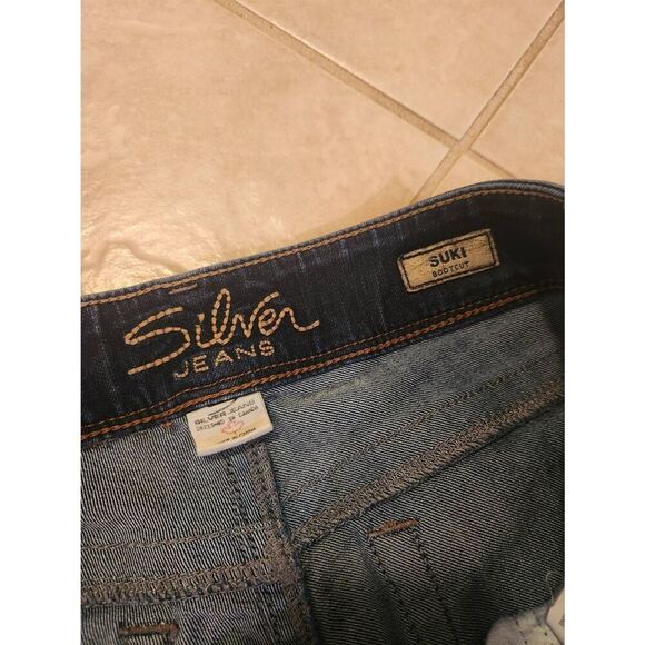 Silver Suki Jeans bootcut Low-Rise Y2k womens size 29x32 embroidered dark wash - Picture 3 of 11